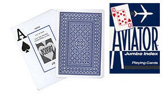 Cards Aviator Jumbo Index Poker Size (Blue) US Playing Card Co. at Deinparadies.ch