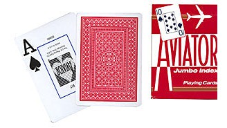 Cards Aviator Jumbo Index Poker Size (Red) US Playing Card Co. bei Deinparadies.ch
