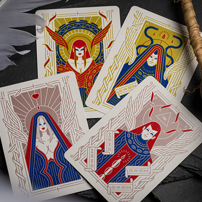Celestial Valor Playing Cards | Giovanni Meroni(greenish yellow)-Giovanni Meroni-Deinparadies.ch