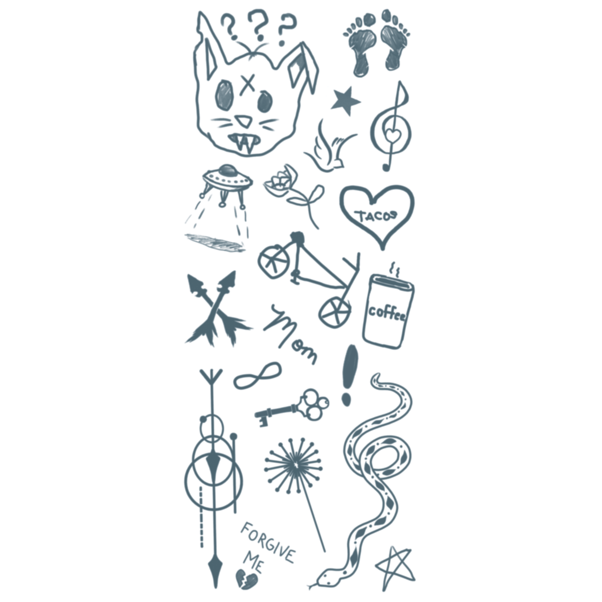 Character Hipster | Klebetattoos-Tinsley Transfers-Deinparadies.ch