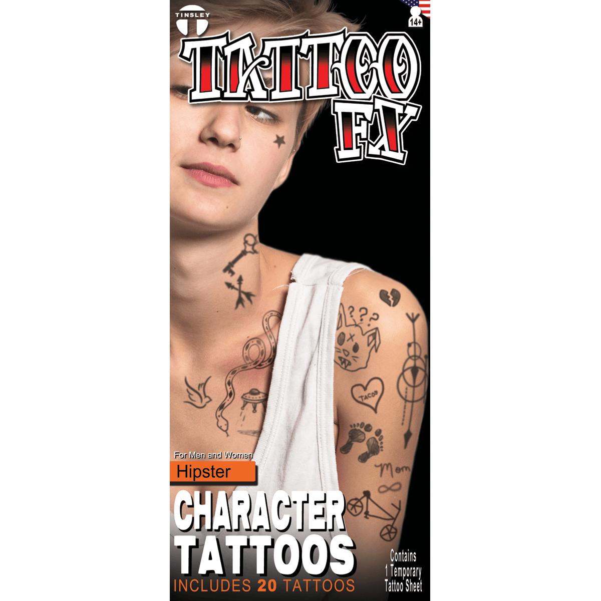 Character Hipster | Klebetattoos-Tinsley Transfers-Deinparadies.ch