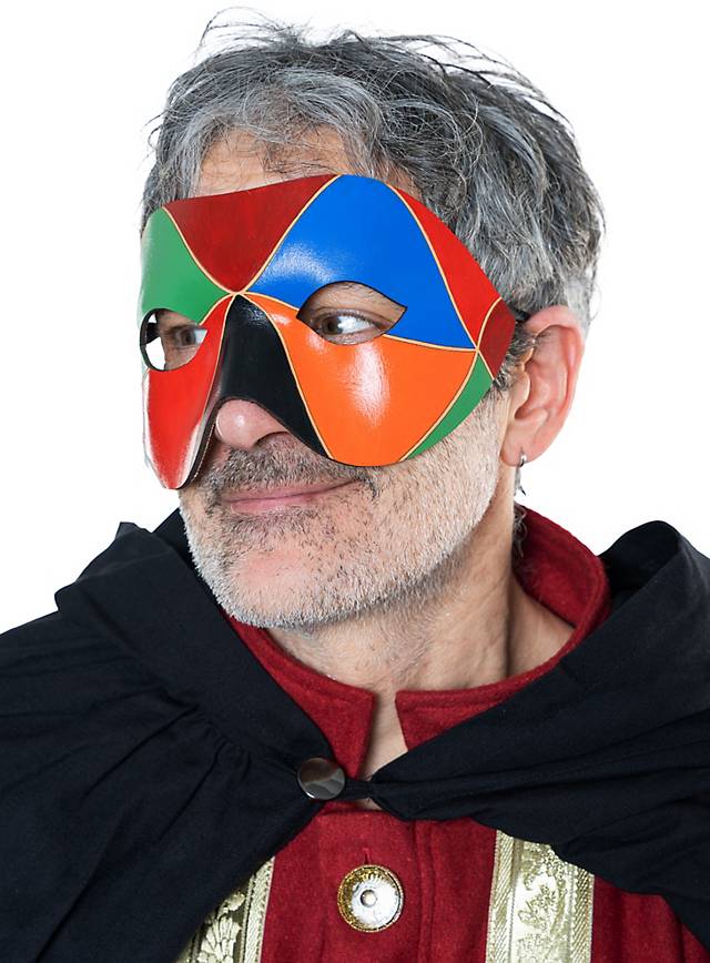Colombina Arlecchino de cuoio Venezianische Ledermaske-Metamorph-Deinparadies.ch