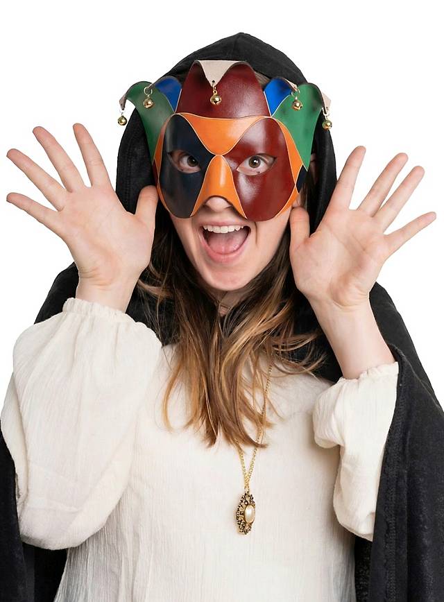 Colombina Joker Venezianische Ledermaske-Metamorph-Deinparadies.ch
