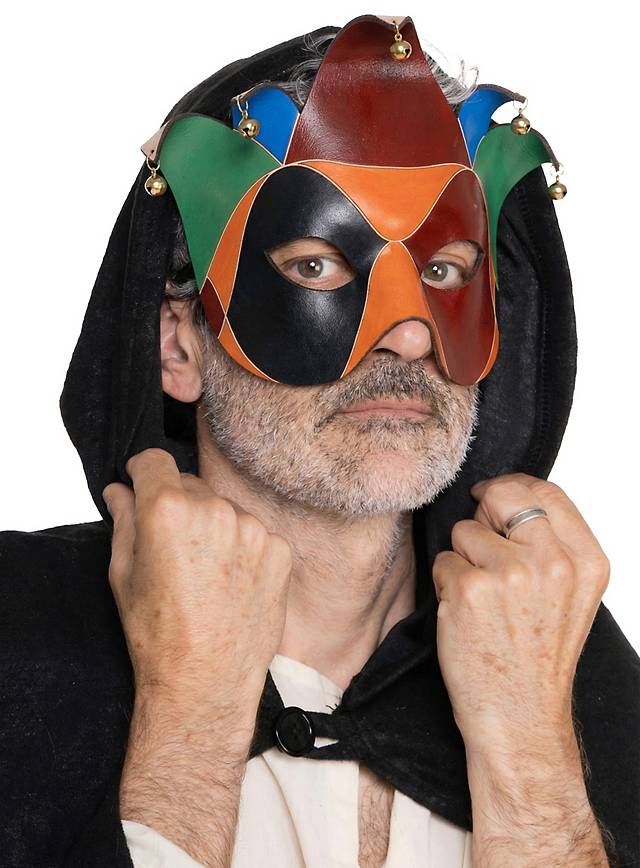 Colombina Joker Venezianische Ledermaske-Metamorph-Deinparadies.ch