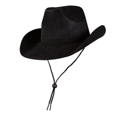 Chapeau cowboy imitation daim | noir