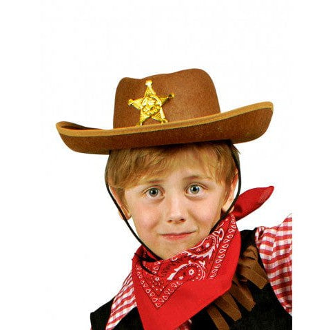 Cowboy hat children - brown - festival item Müller