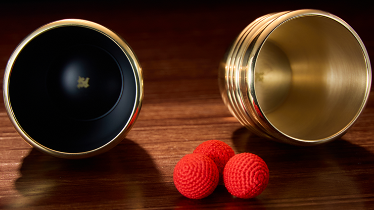 Cups and Balls Set (Brass With Black Matt Inner) | Bluether Magic and Raphael