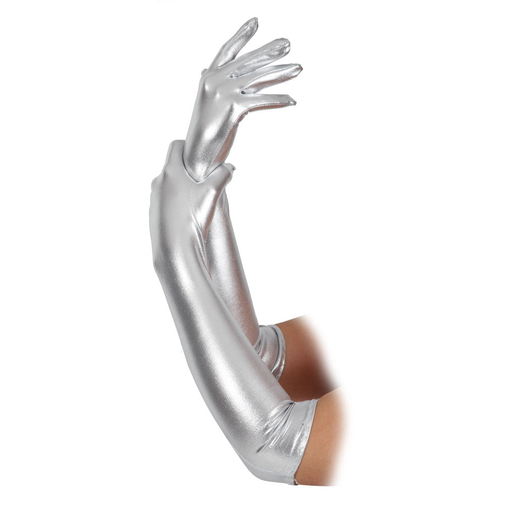 Damenhandschuhe 44cm | silber-Wicked-Deinparadies.ch