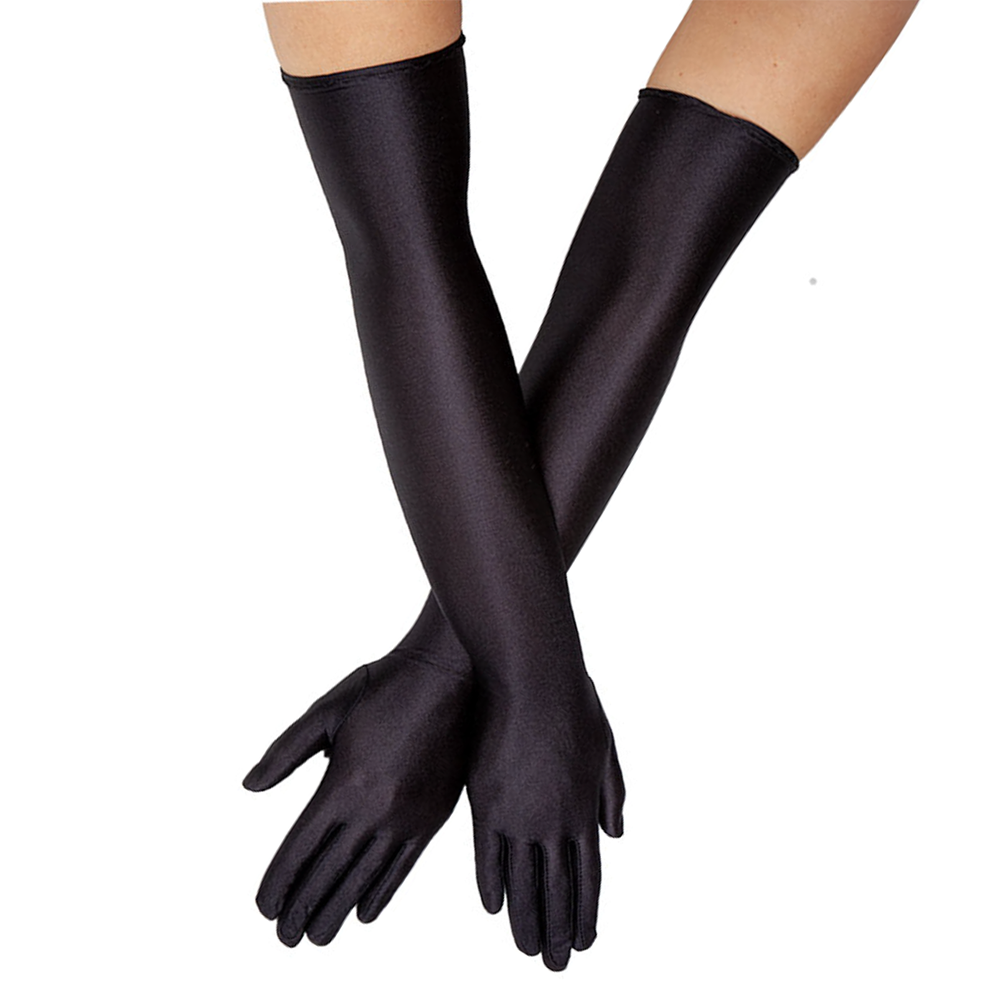 Damenhandschuhe 50cm | schwarz