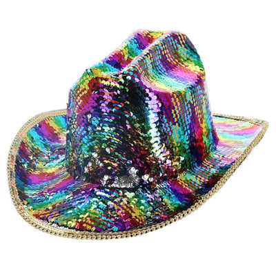 Cappello da cowgirl deluxe con paillettes | Febbre arcobaleno a Deinparadies.ch