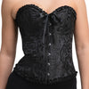 Deluxe Satin/Spitzen Damenkorsett | schwarz-Wicked-Deinparadies.ch