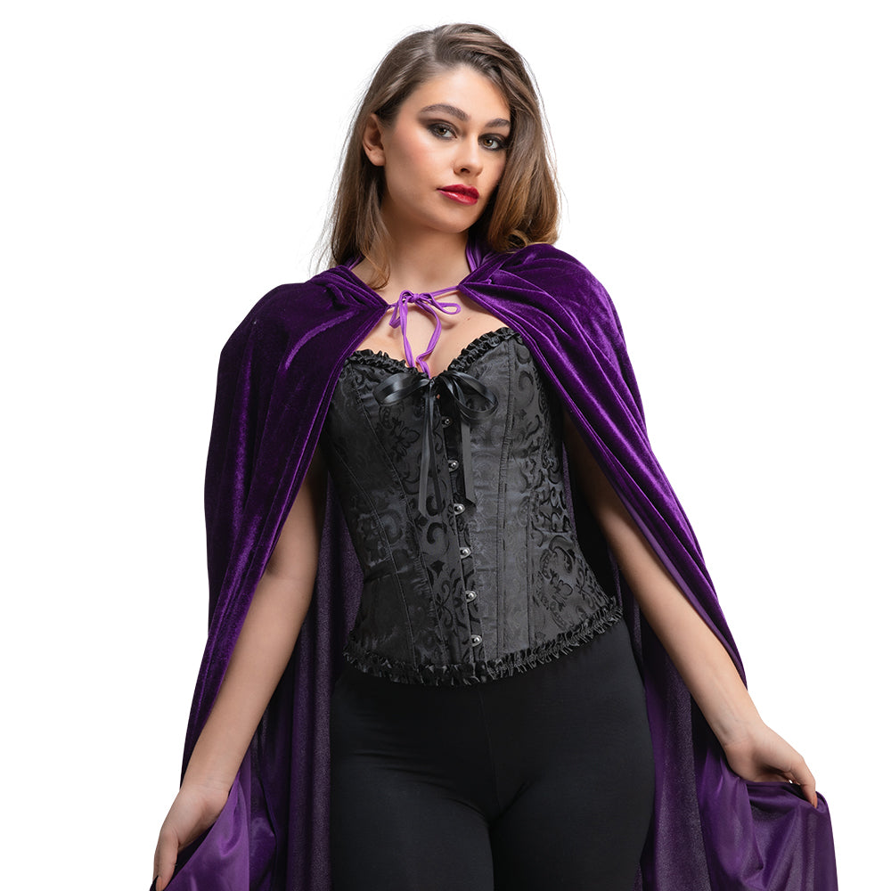 Deluxe Satin/Spitzen Damenkorsett | schwarz-Wicked-Deinparadies.ch