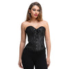 Deluxe Satin/Spitzen Damenkorsett | schwarz-Wicked-Deinparadies.ch