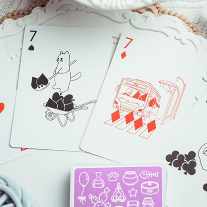 Diary of Kitten and Puppy - Kitten Purple Edition Playing Cards-David Jon-Deinparadies.ch