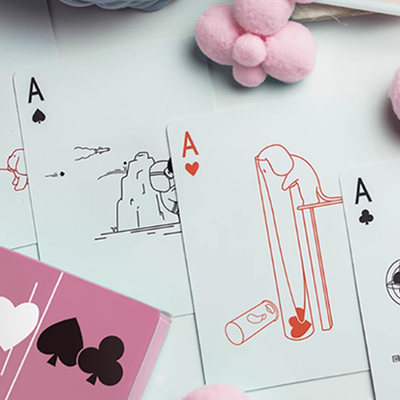 Diary of Kitten and Puppy - Puppy Pink Edition Playing Cards-David Jon-Deinparadies.ch