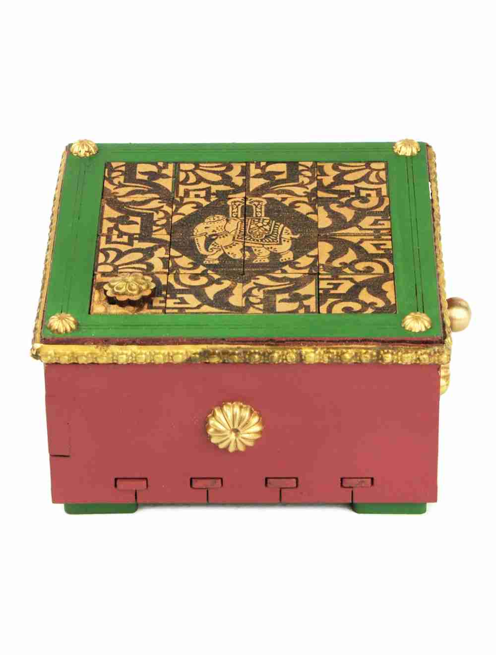 Puzzle in legno con scatola dei trucchi con elefante