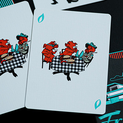 FRANKLIN BBQ RETRO BLACK PLAYING CARDS-FULTONS Playing Cards-Deinparadies.ch