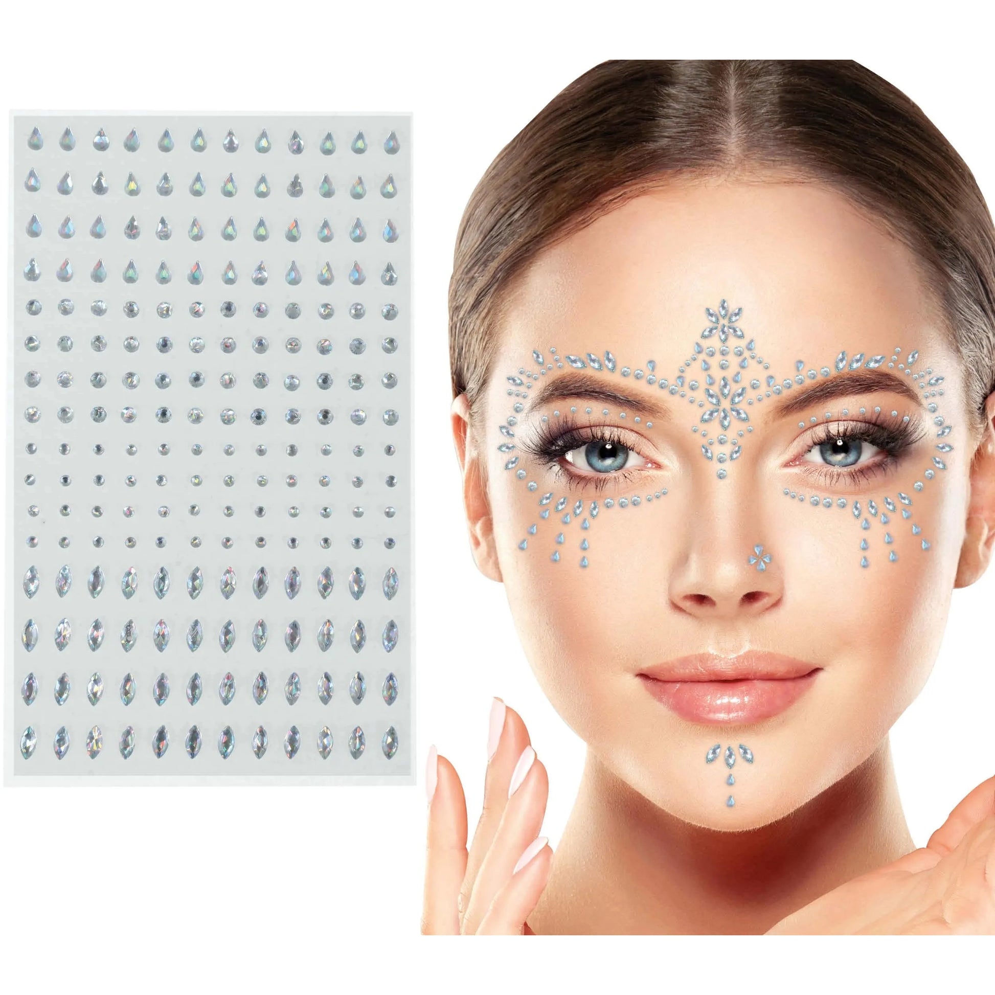 Face Jewels | Selbstklebende Strasssteine | silber-Guirca-Deinparadies.ch