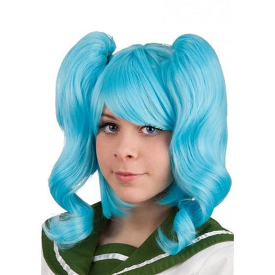 Colored Wig Deluxe Turquoise Blue at Carnival Toys Deinparadies.ch