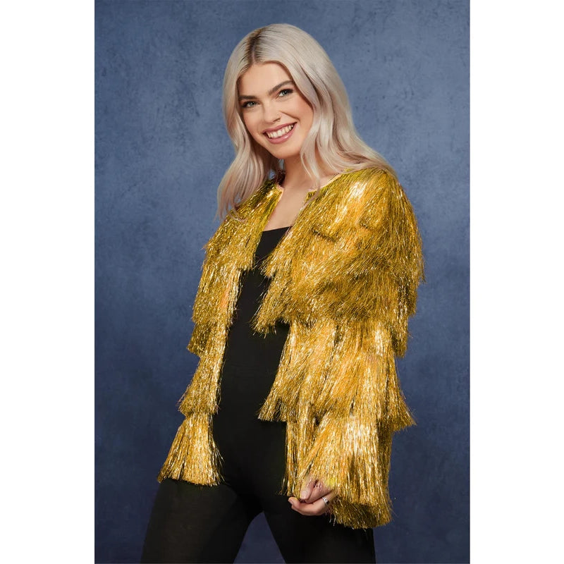 Fever Tinsel Festival Jacket | gold-Smiffys-Deinparadies.ch