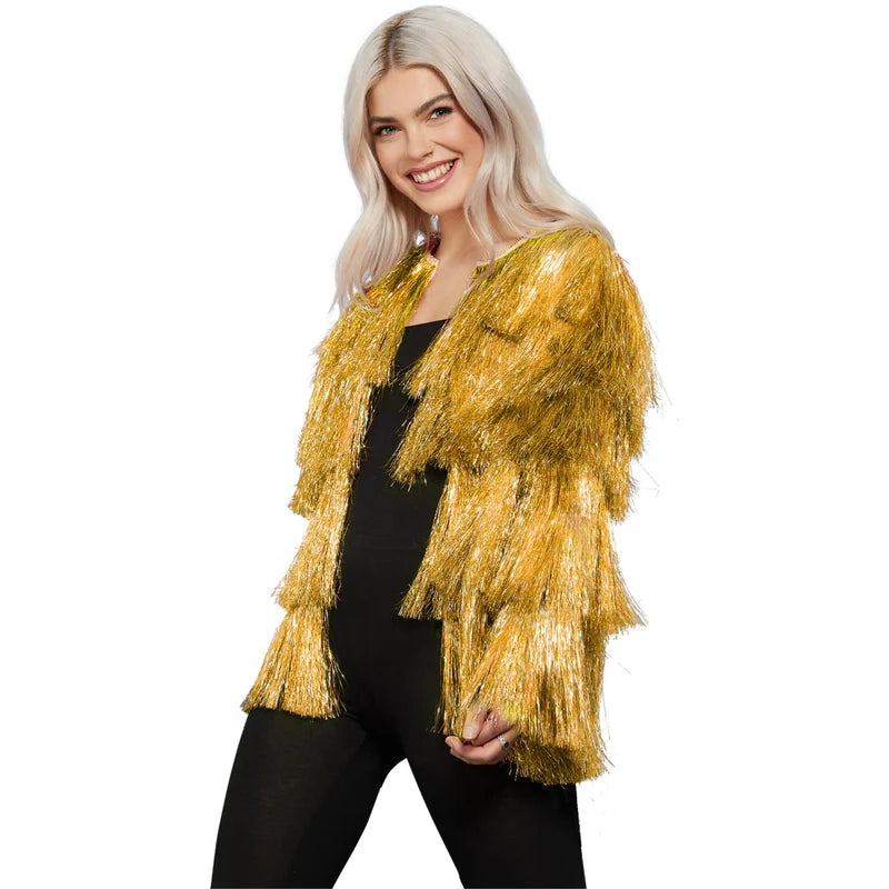 Fever Tinsel Festival Jacket | gold-Smiffys-Deinparadies.ch
