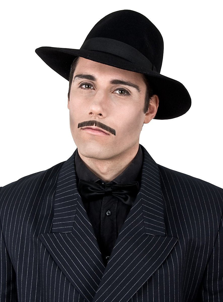 Gangster Schnurrbart Echthaar schwarz-Metamorph-Deinparadies.ch