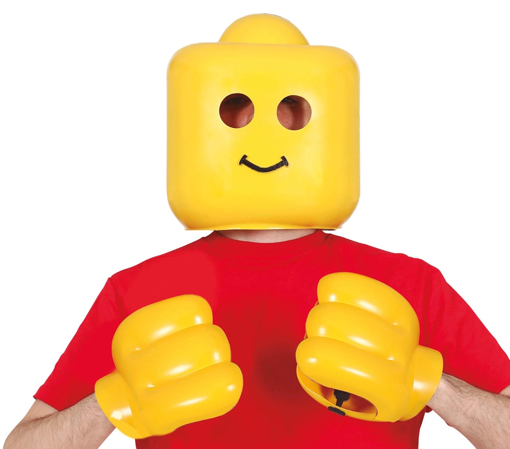 Gelbe Klemmstein Figur Maske & Handschuhe-Guirca-Deinparadies.ch