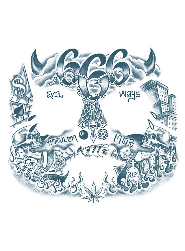 Gesichtstattoos Hoodlum | Klebetattoos-Tinsley Transfers-Deinparadies.ch