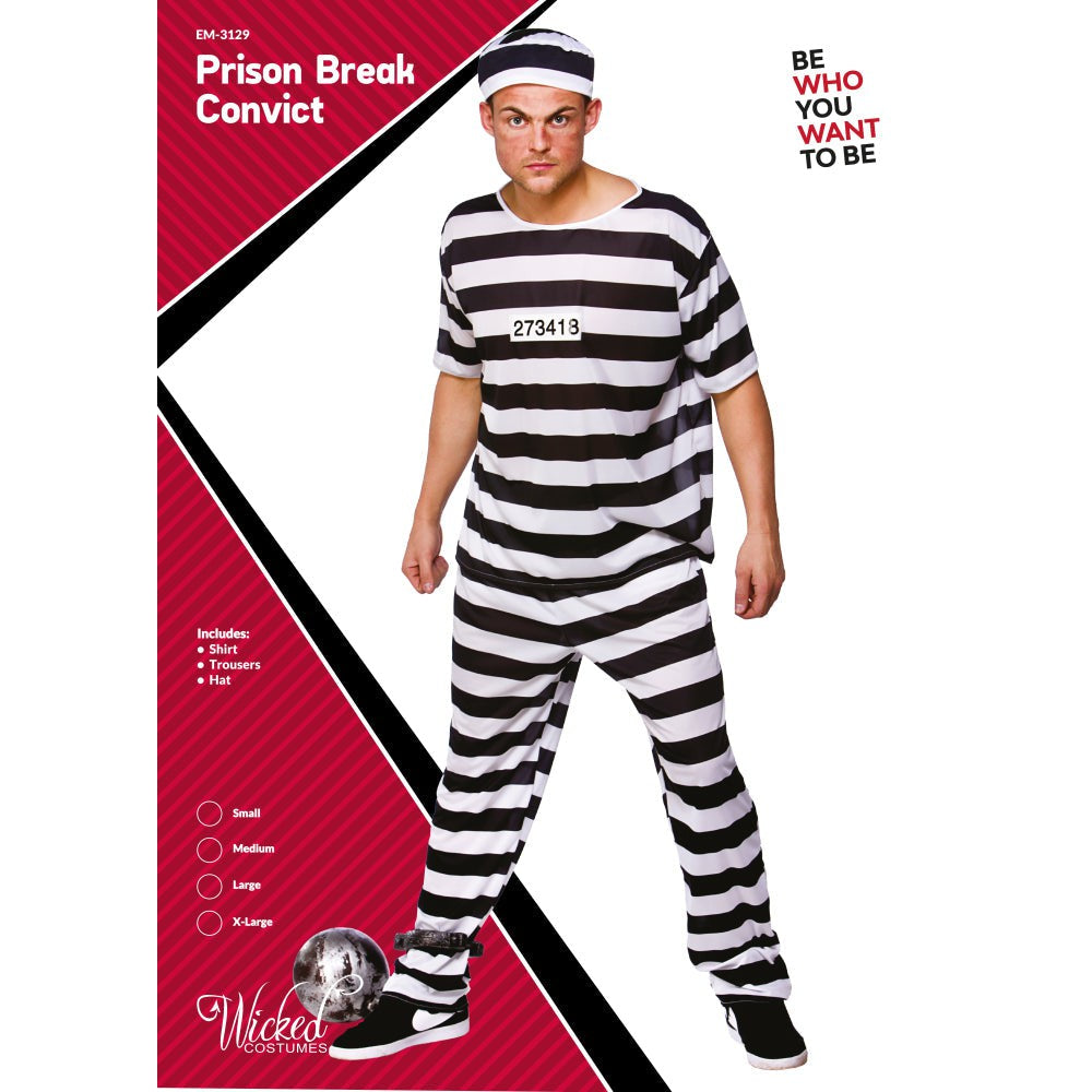 Gestreiftes Gefangenenkostüm Prison Breaker-Wicked-Deinparadies.ch