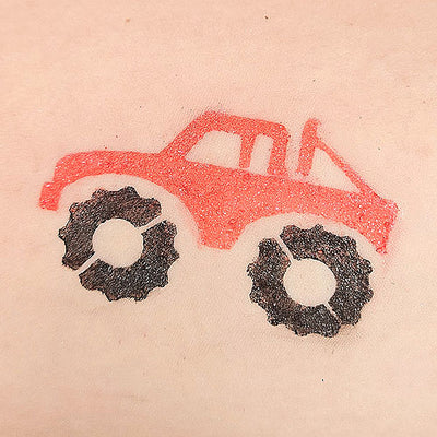 Glitter-Tattoo Schablone | 10x Monster Truck-Grimas-Deinparadies.ch