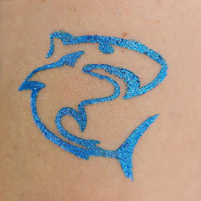 Glitter-Tattoo Schablone | 15x Haifisch-Grimas-Deinparadies.ch