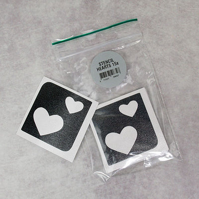 Glitter-Tattoo Schablone | 15x Herzen-Grimas-Deinparadies.ch