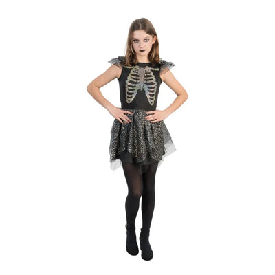 Glitzerndes Skelettkleid mit Tutu | Kinder-Chaks-Deinparadies.ch