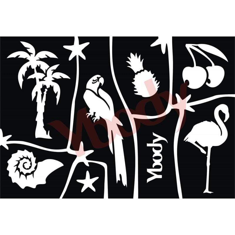 Glitzertattoo Schablone A5 | Tropical Ybody bei Deinparadies.ch