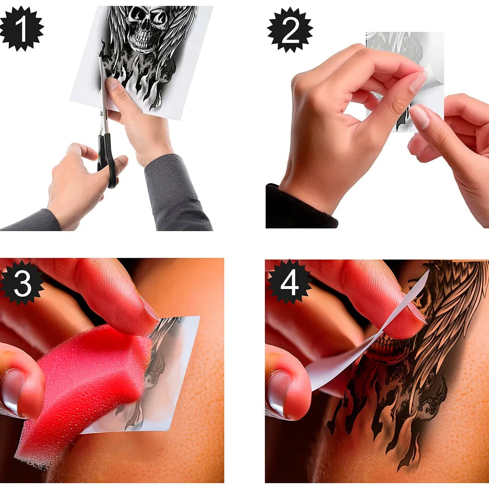Grosse Klebetattoos | Feuriger Totenkopf-Guirca-Deinparadies.ch