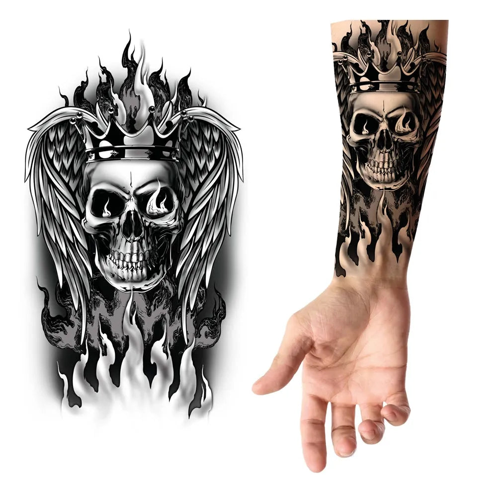 Grosse Klebetattoos | Feuriger Totenkopf-Guirca-Deinparadies.ch