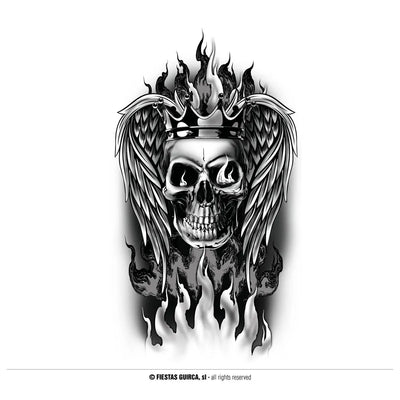Grosse Klebetattoos | Feuriger Totenkopf-Guirca-Deinparadies.ch