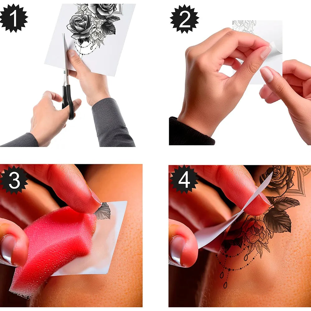 Grosse Klebetattoos | Rosenstrauss-Guirca-Deinparadies.ch