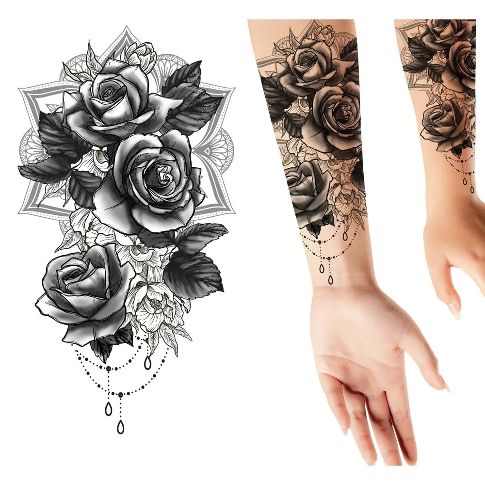 Grosse Klebetattoos | Rosenstrauss-Guirca-Deinparadies.ch