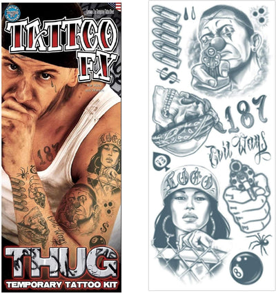 Häftlings Tattoo Thug | Klebetattoos-Tinsley Transfers-Deinparadies.ch