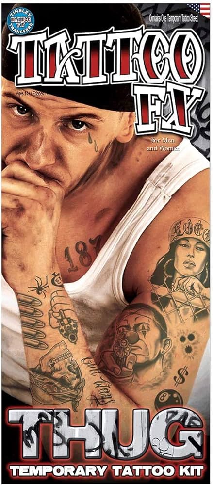 Häftlings Tattoo Thug | Klebetattoos-Tinsley Transfers-Deinparadies.ch