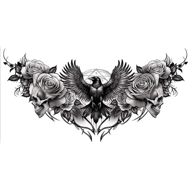 Halsklebetattoo Rabe-Guirca-Deinparadies.ch