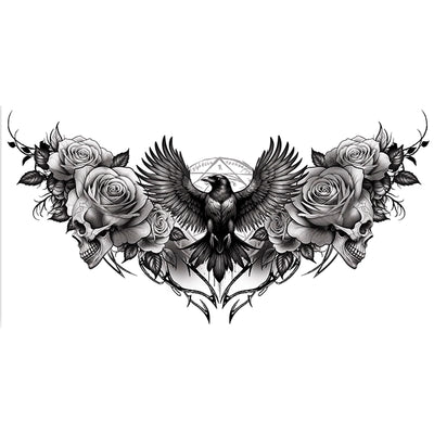 Halsklebetattoo Rabe-Guirca-Deinparadies.ch