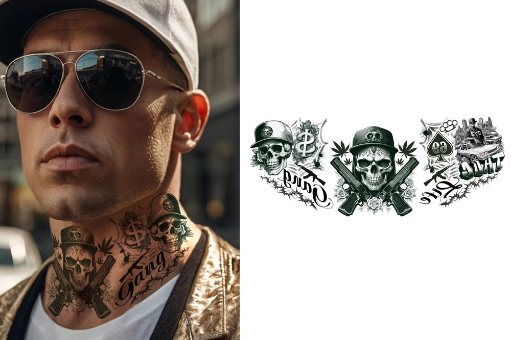 Halstattoo Sticker Gangster-Guirca-Deinparadies.ch