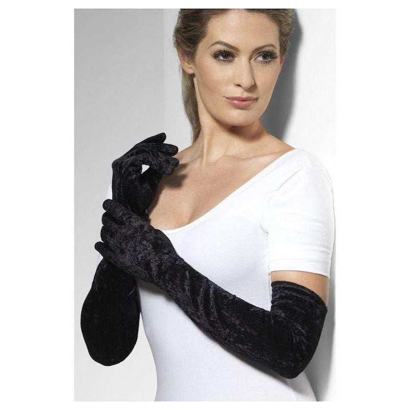 Gloves velvet black Smiffys at Deinparadies.ch