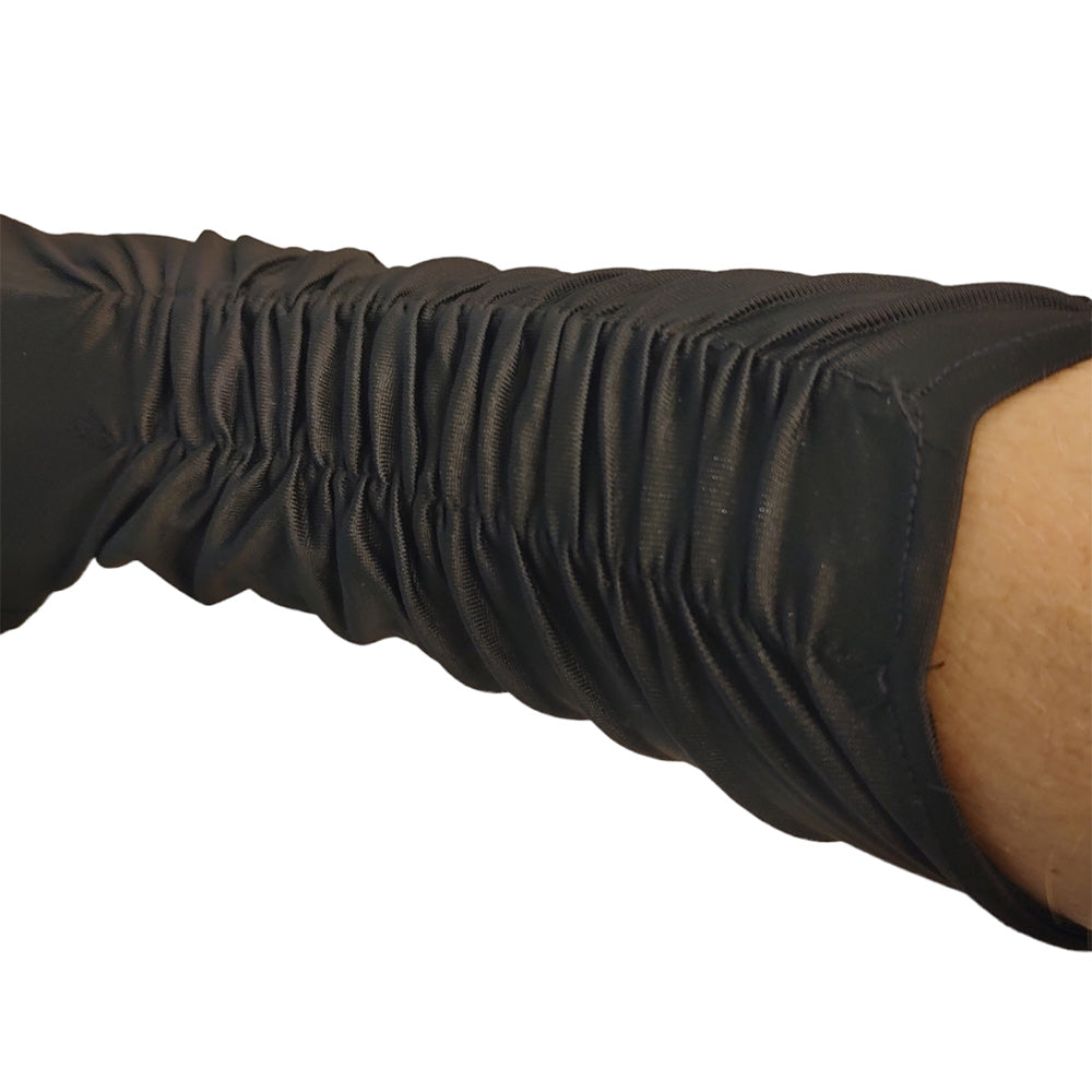 Handschuhe schwarz lang gezögelt Funny Fashion bei Deinparadies.ch