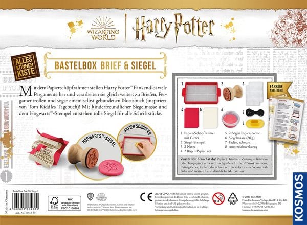 Harry Potter Bastelbox Brief und Siegel-Kosmos-Deinparadies.ch