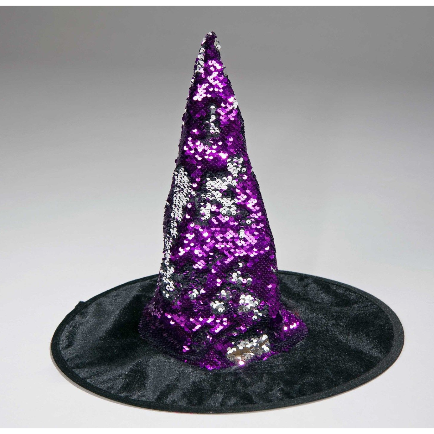 Cappello da strega con paillettes bicolore - Viola - Smiffys