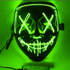 Horror LED-Maske mit genähten Augen - Grün - Party Owl Supplies