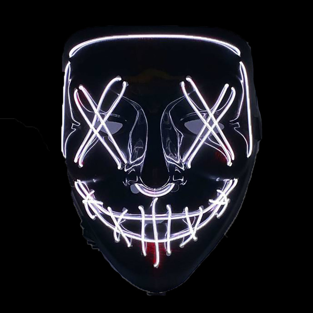Horror LED-Maske mit genähten Augen Weiss Party Owl Supplies bei Deinparadies.ch